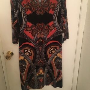 Orange patterned tunic dress